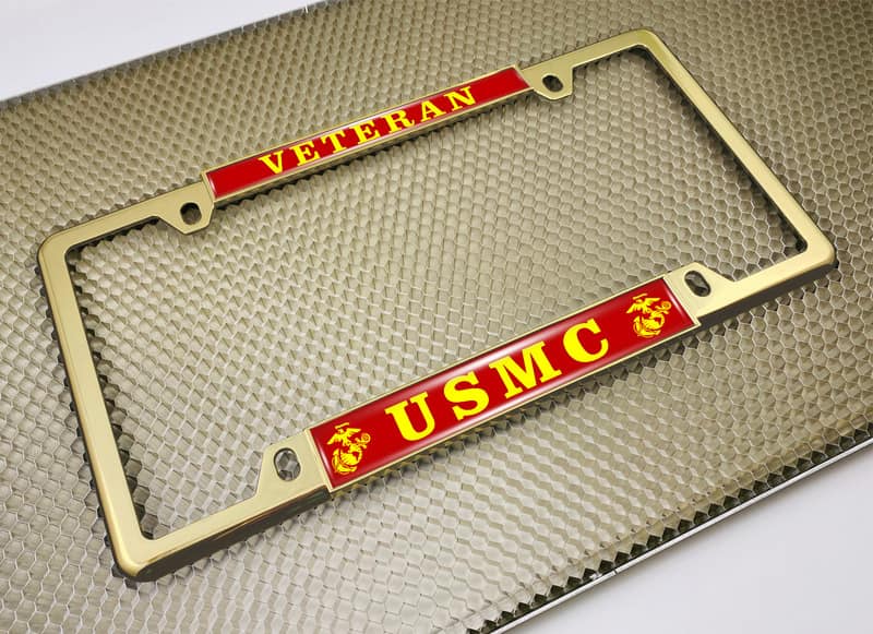 USMC - Veteran Marine Corps EGA - Car Metal License Plate Frame